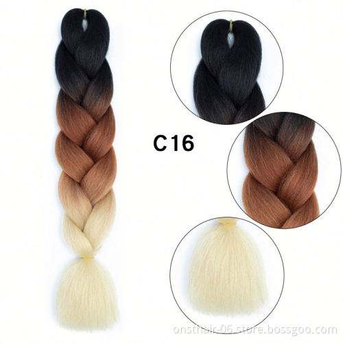 Jumbo Braiding Hair Extensions For Women 24 Inches 100g 60 Colors High Temperature Fiber Synthetic Braiding Hair Crochet Hair